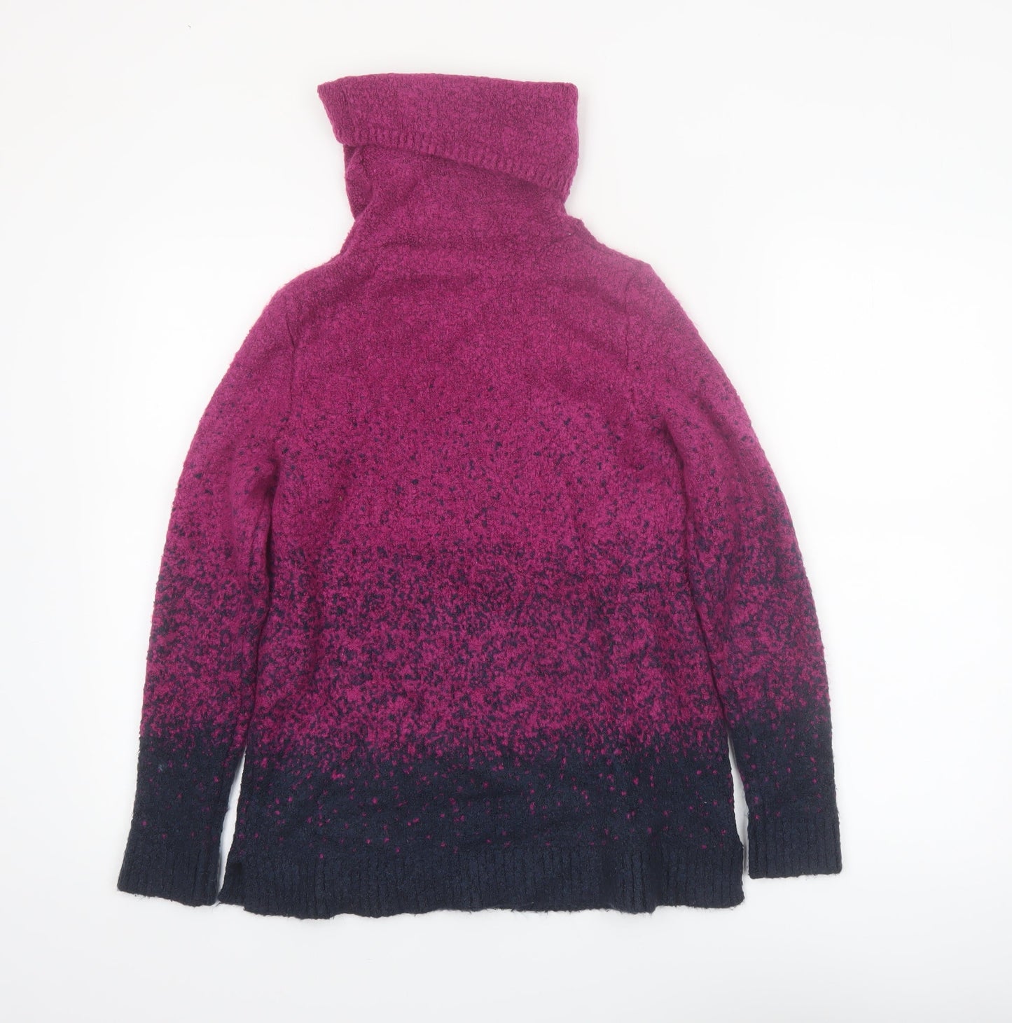 M&Co Women’s Purple Cowl Neck Chunky Knit Jumper Size 14