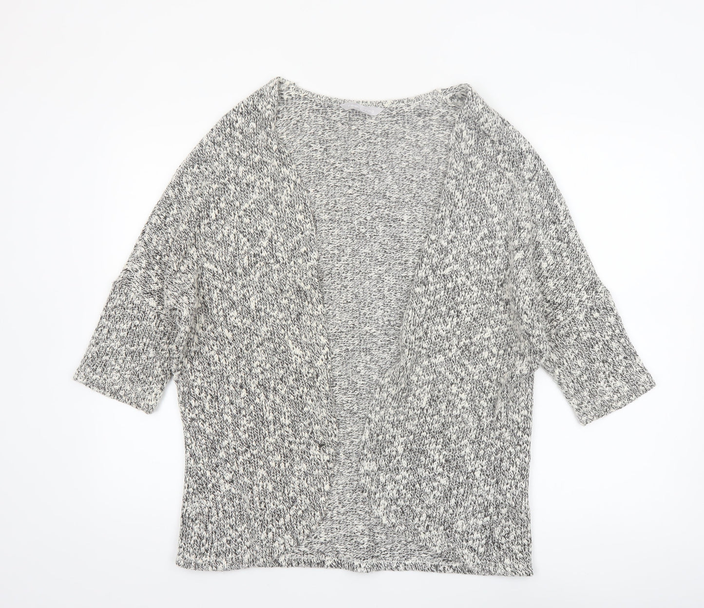 Red Herring Women's Grey Chunky Knit Open Cardigan Size 14