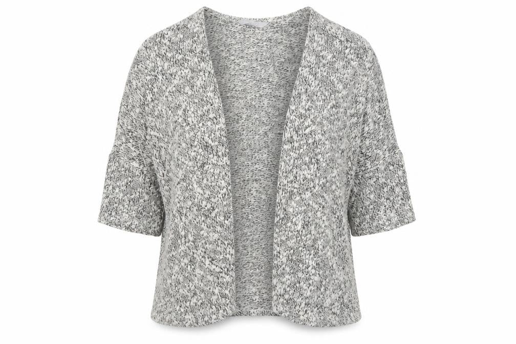 Red Herring Women's Grey Chunky Knit Open Cardigan Size 14
