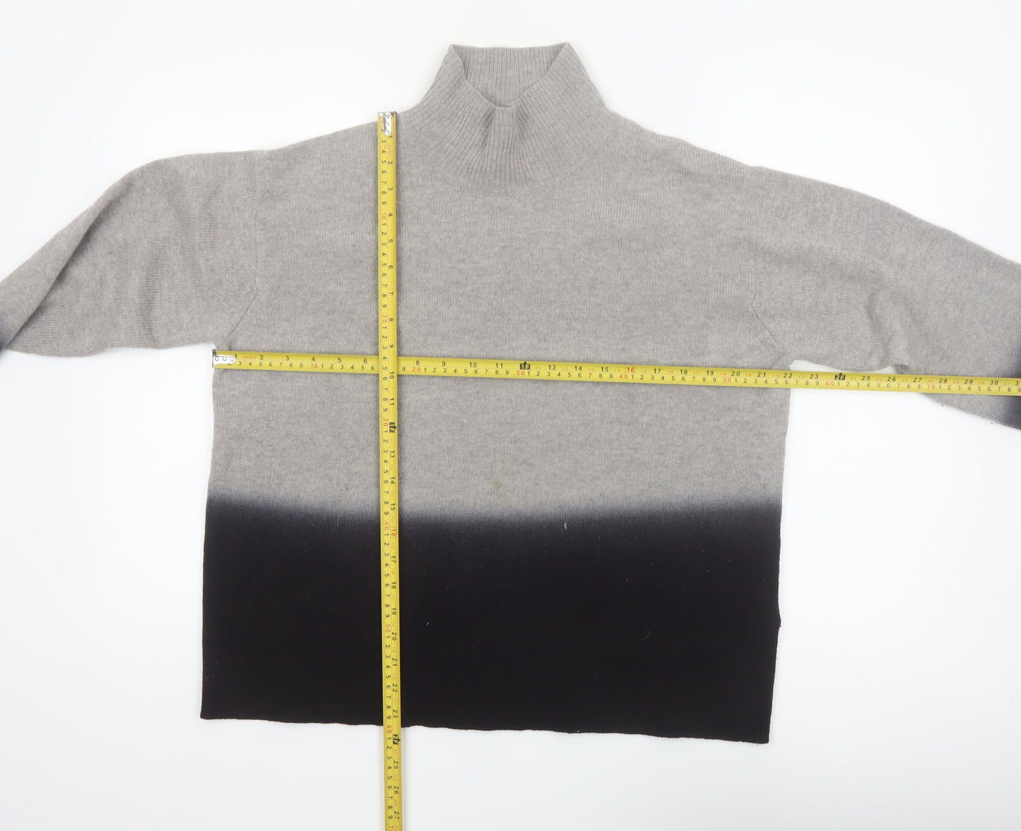 Whistles Women’s Grey Mock Neck Merino Wool Pullover Jumper Size S