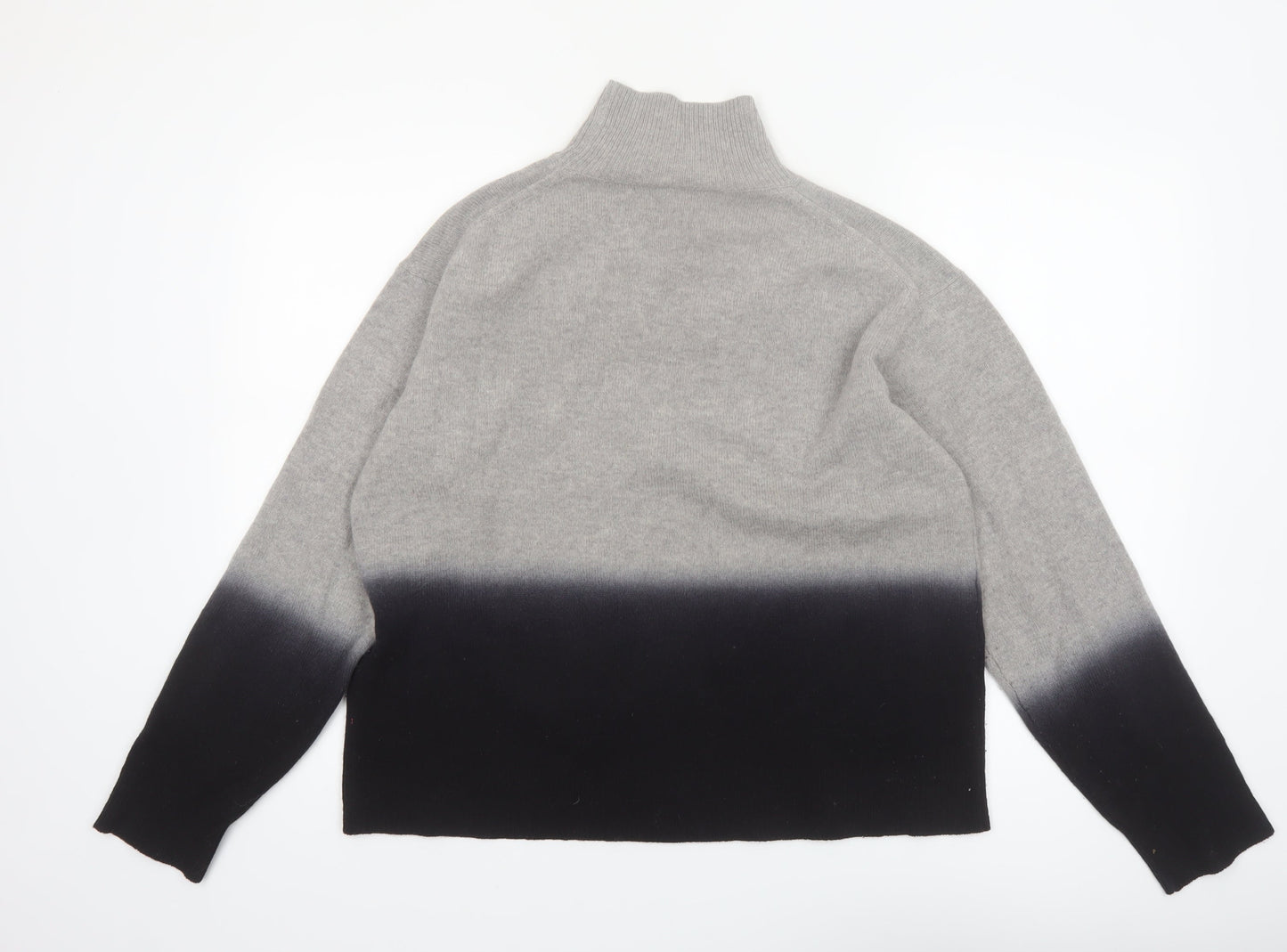 Whistles Women’s Grey Mock Neck Merino Wool Pullover Jumper Size S
