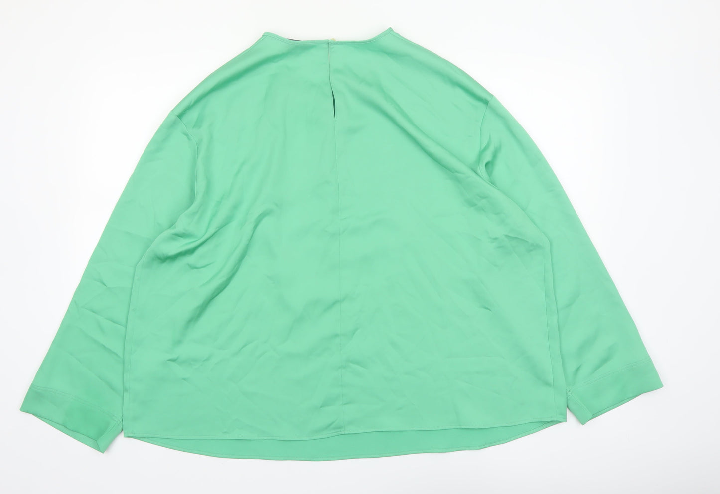 Marks and Spencer Women's Green Long Sleeve Blouse Size 20 Regular