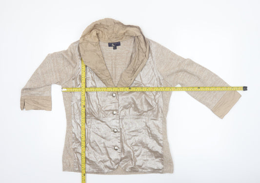 Kapalua Women’s Beige Linen Silk Blend Shawl Collar Suit Jacket L