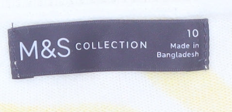 Marks and Spencer Womens Yellow Animal Print Acrylic Crew Neck Jumper Size 10