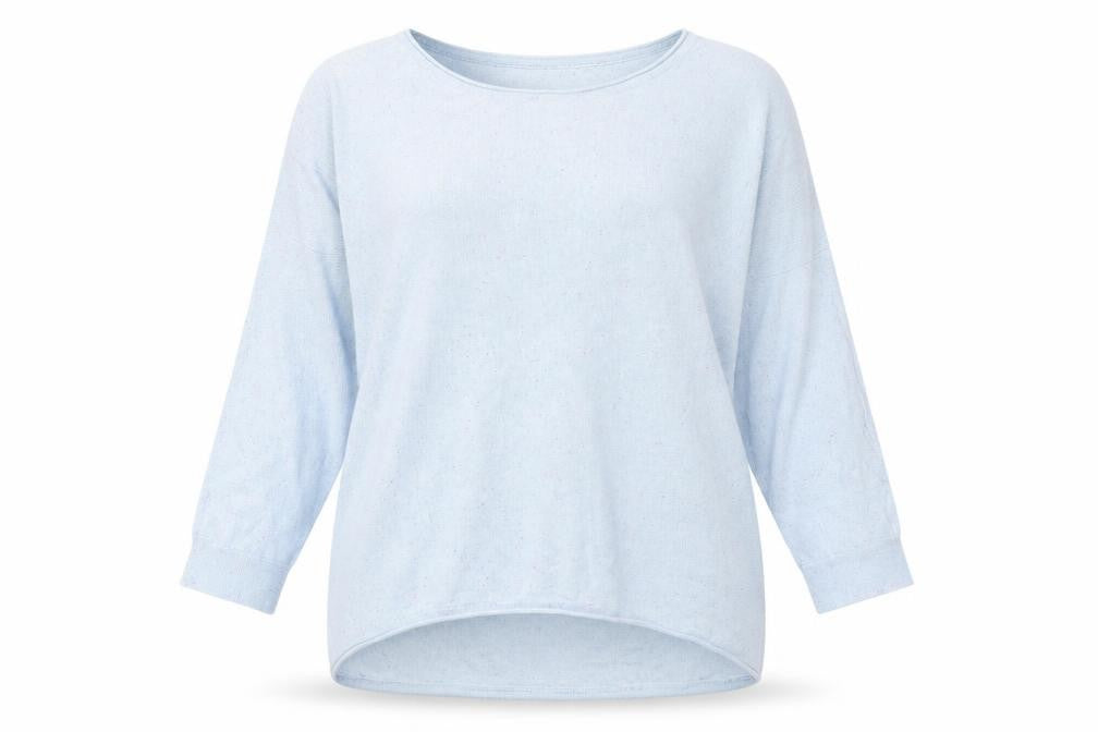 Phase Eight Women Blue Cotton Cashmere Relaxed Pullover Jumper L