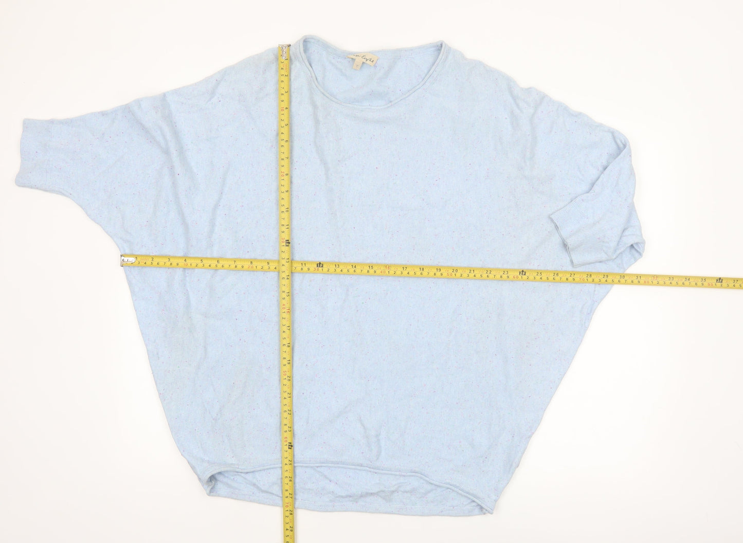 Phase Eight Women Blue Cotton Cashmere Relaxed Pullover Jumper L