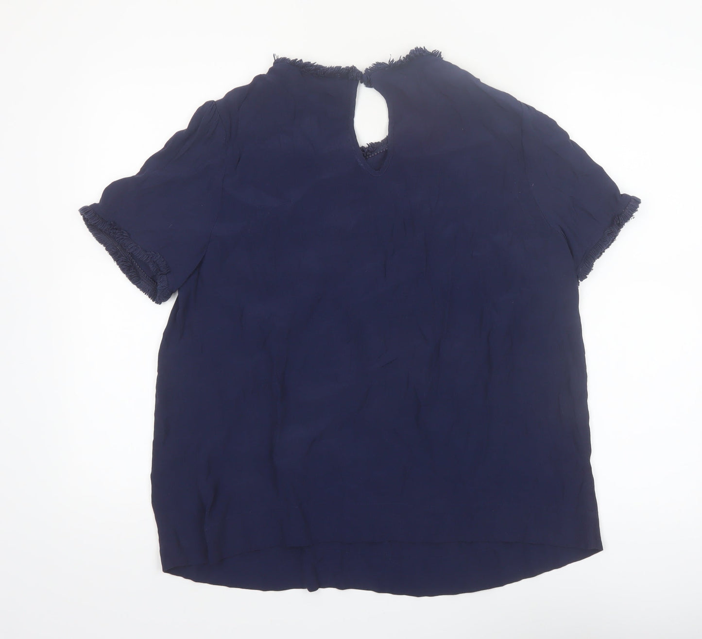 Boden Women's Blue Embroidered Floral Viscose Tunic Blouse Size 12