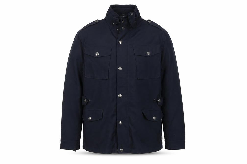 St. George by Duffer Men's Black Medium Military Jacket Cotton