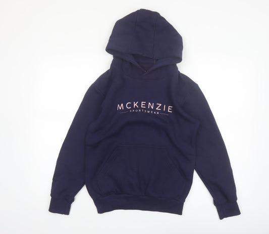 McKenzie Boys Navy Pullover Hoodie 12-13 Years Cotton Blend Sportswear