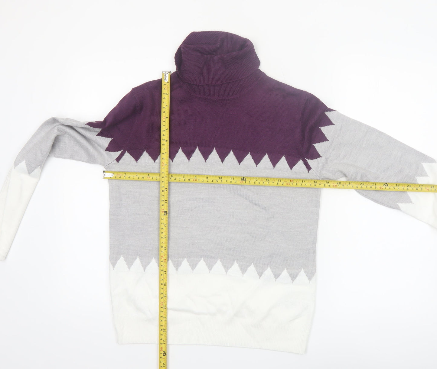 Marks and Spencer Women’s Multicoloured Roll Neck Jumper Size 10
