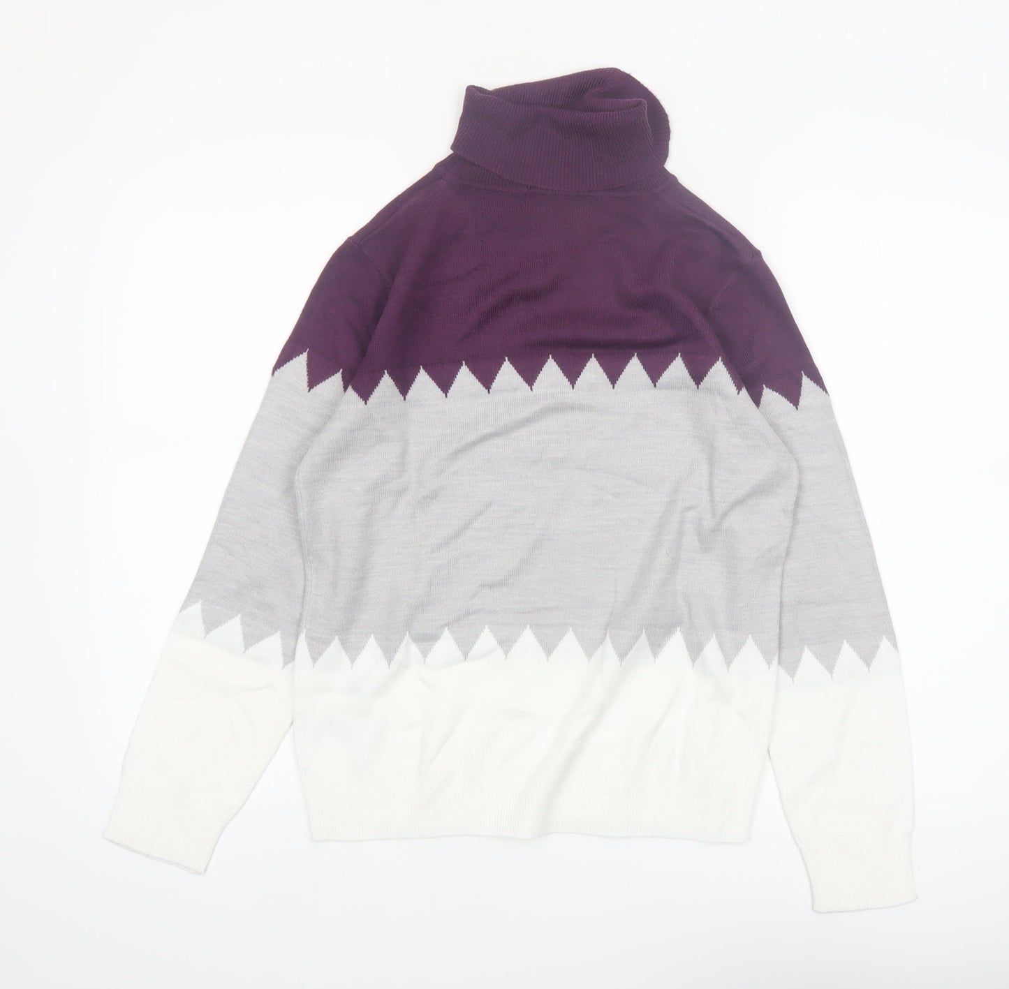 Marks and Spencer Women’s Multicoloured Roll Neck Jumper Size 10