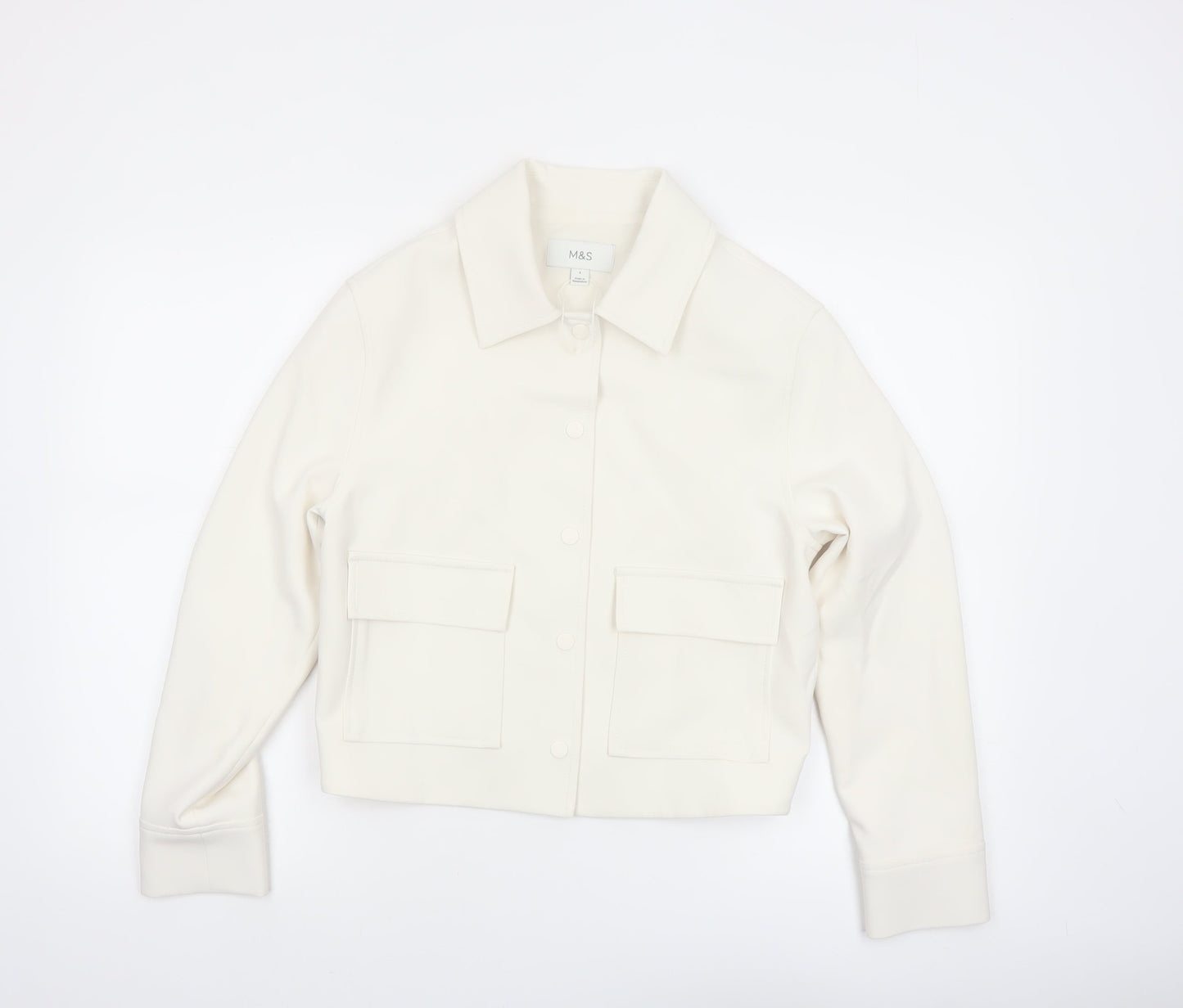 Marks and Spencer Women's Ivory Cropped Jacket Size 6 Classic Style