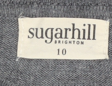 Sugarhill Brighton Women Grey Colour Block Pullover Jumper Size 10