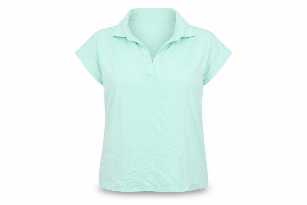 Lands' End Women's Green Cotton Polo Shirt Size M