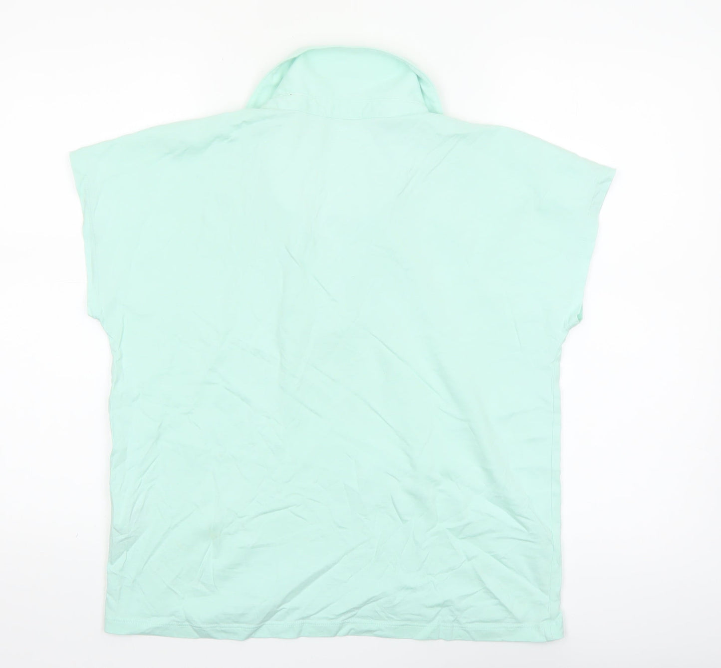 Lands' End Women's Green Cotton Polo Shirt Size M