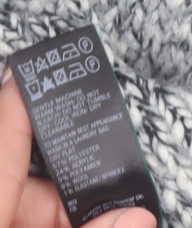 Marks and Spencer Women's Grey XL Chunky Knit V-Neck Jumper