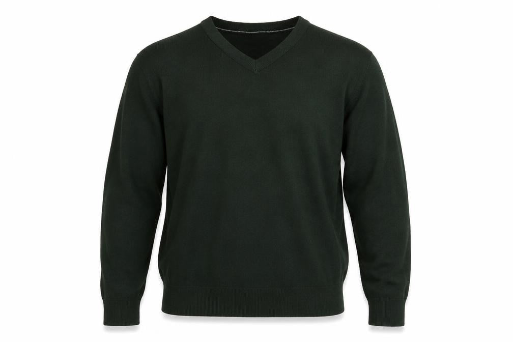 Club Room Men's Green Lambswool V-Neck Jumper XL Classic Fit