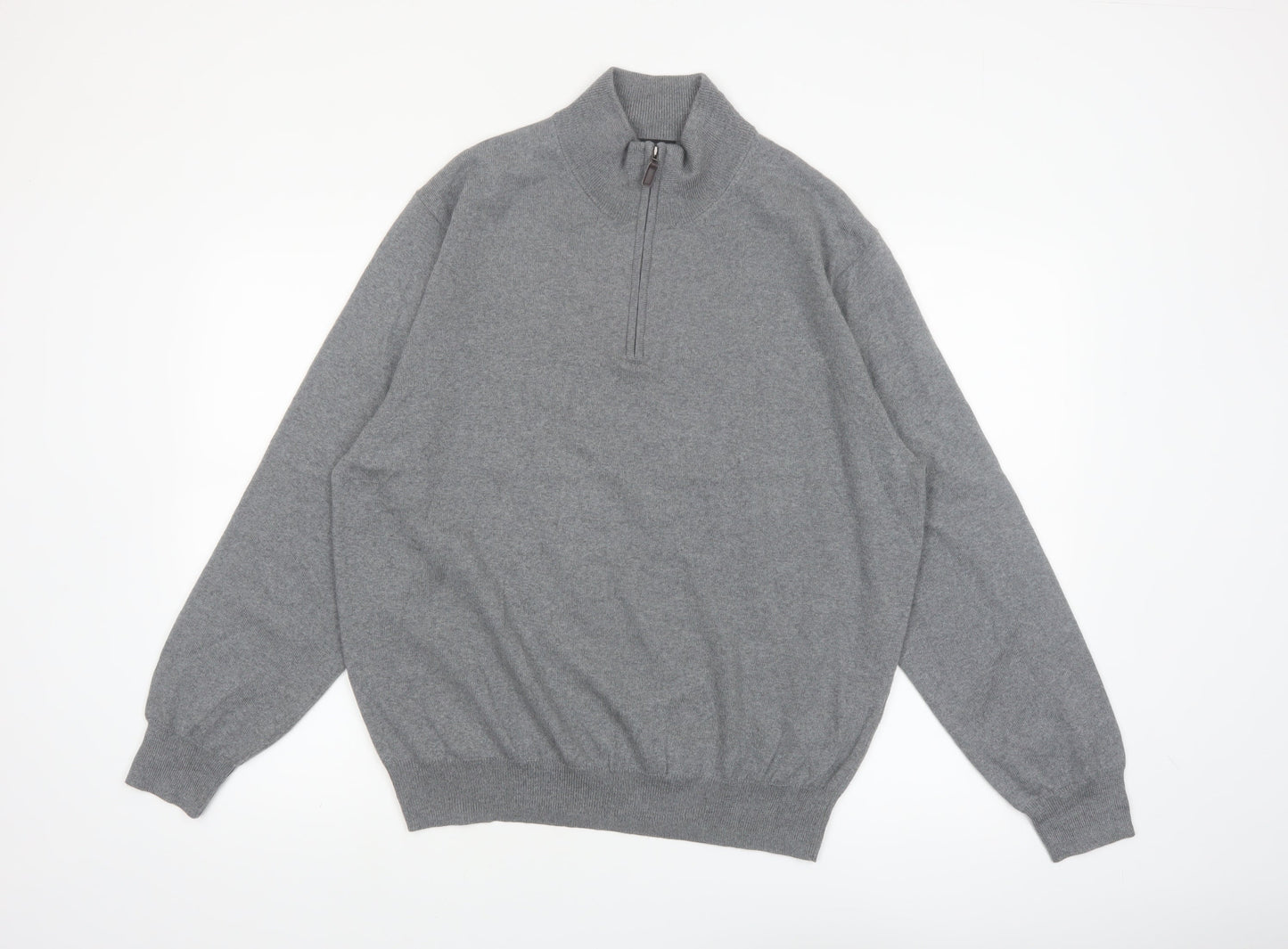 Jos. A. Bank Men’s Grey Merino Wool 1/4 Zip Jumper Size L