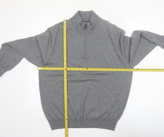 Jos. A. Bank Men’s Grey Merino Wool 1/4 Zip Jumper Size L