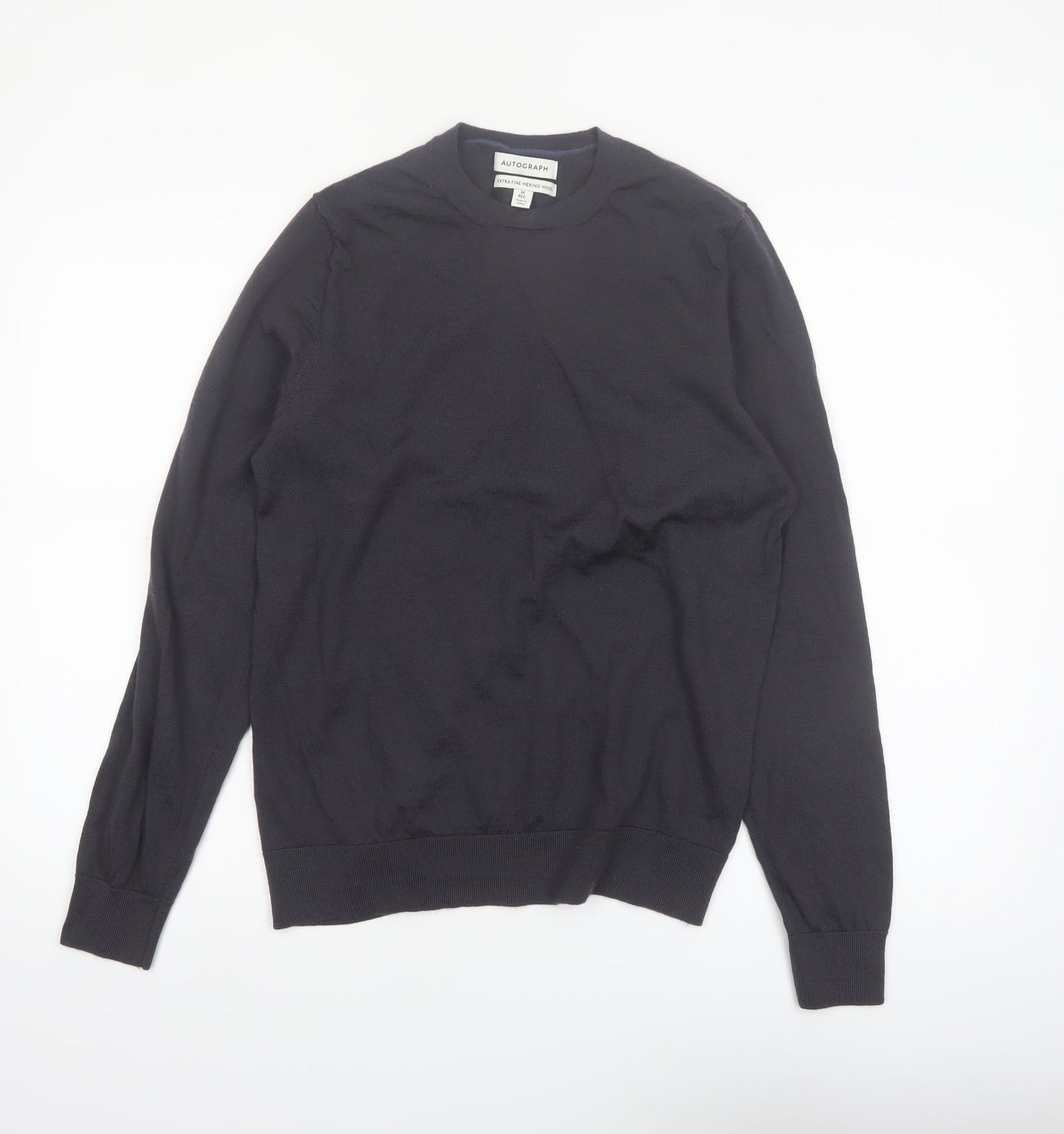 Marks and Spencer Men’s Black Merino Wool Crew Neck Jumper M Regular