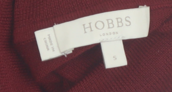 Hobbs Women Red Roll Neck 100% Merino Wool Jumper Size S