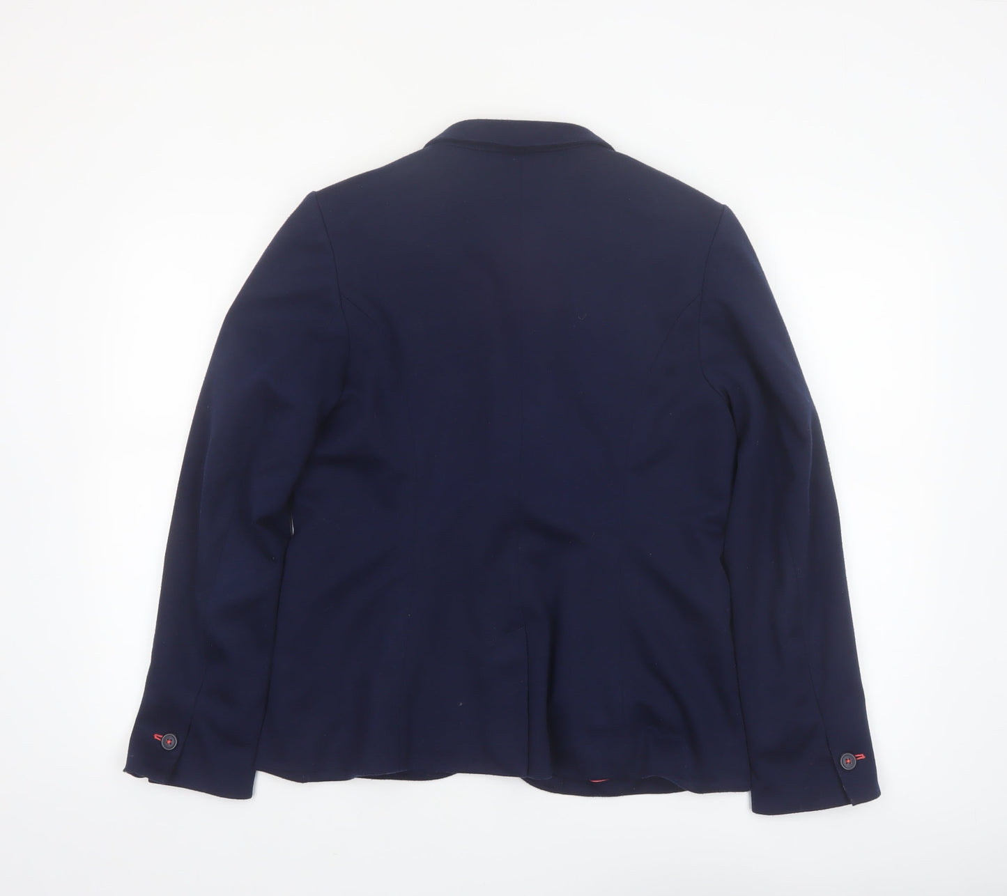 Joules Women's Blue Blazer Jacket UK 14 Classic Tailored Single-Breasted