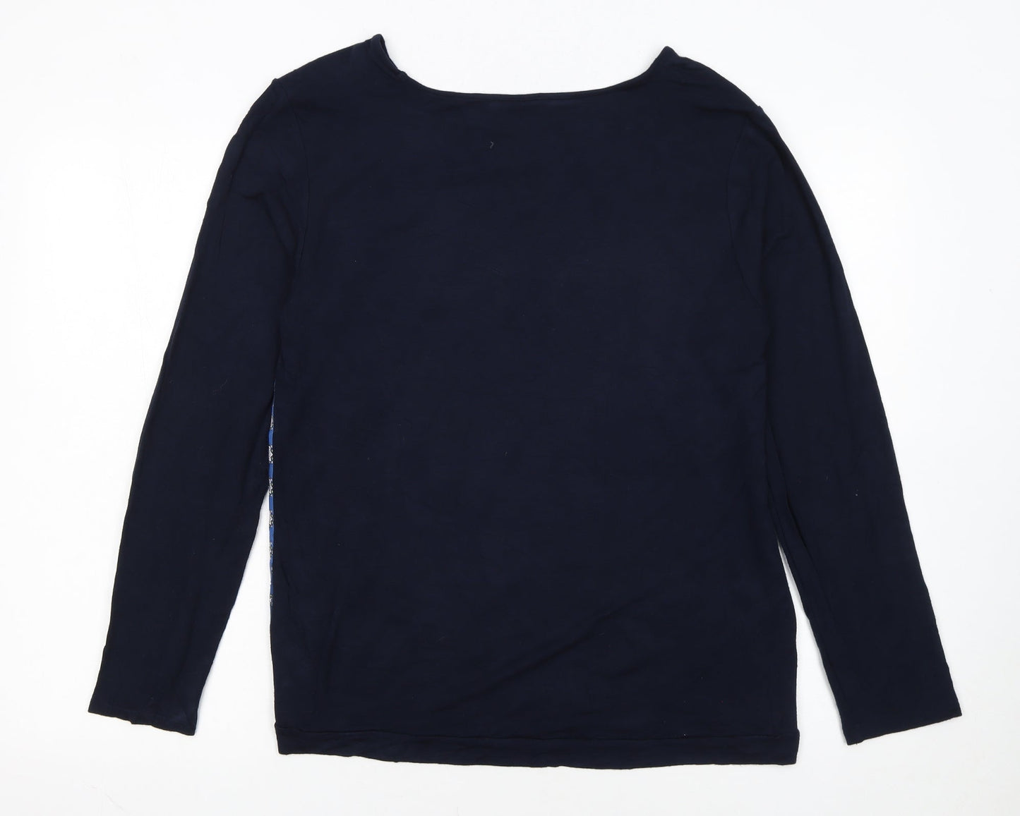 Caroll Women's Blue Geometric Long Sleeve Pullover Jumper Size 14