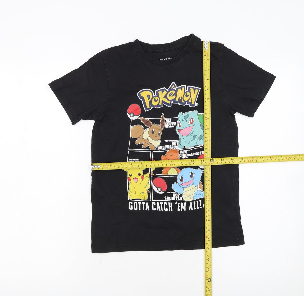 Tu Boys Black Pokémon Graphic T-Shirt 8 Years Short Sleeve Cotton