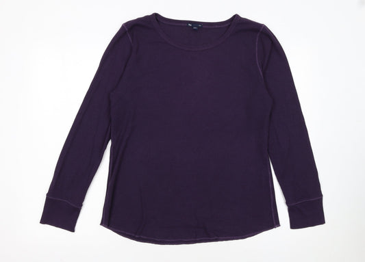 Gap Women’s Purple Long Sleeve Basic Cotton T-Shirt XL