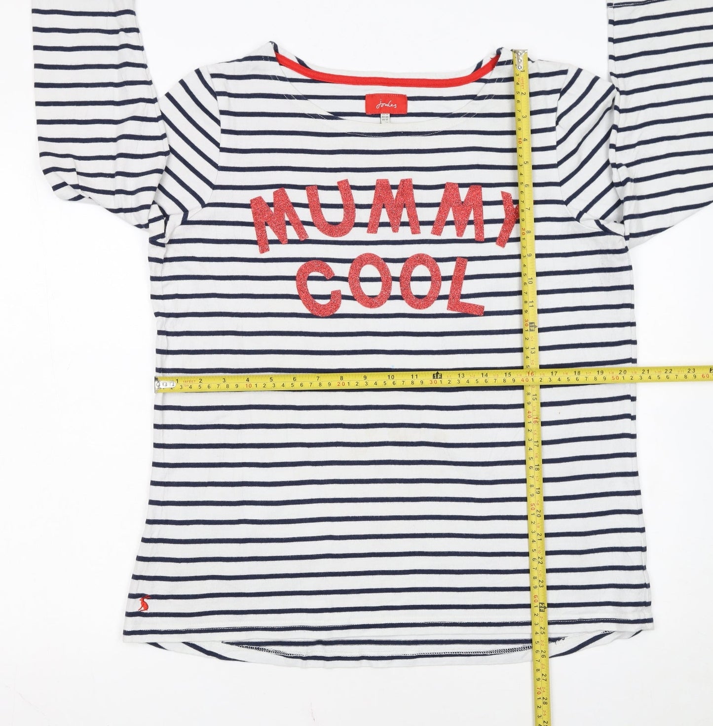Joules Women Blue White Striped Pullover Sweatshirt UK 16 Cotton