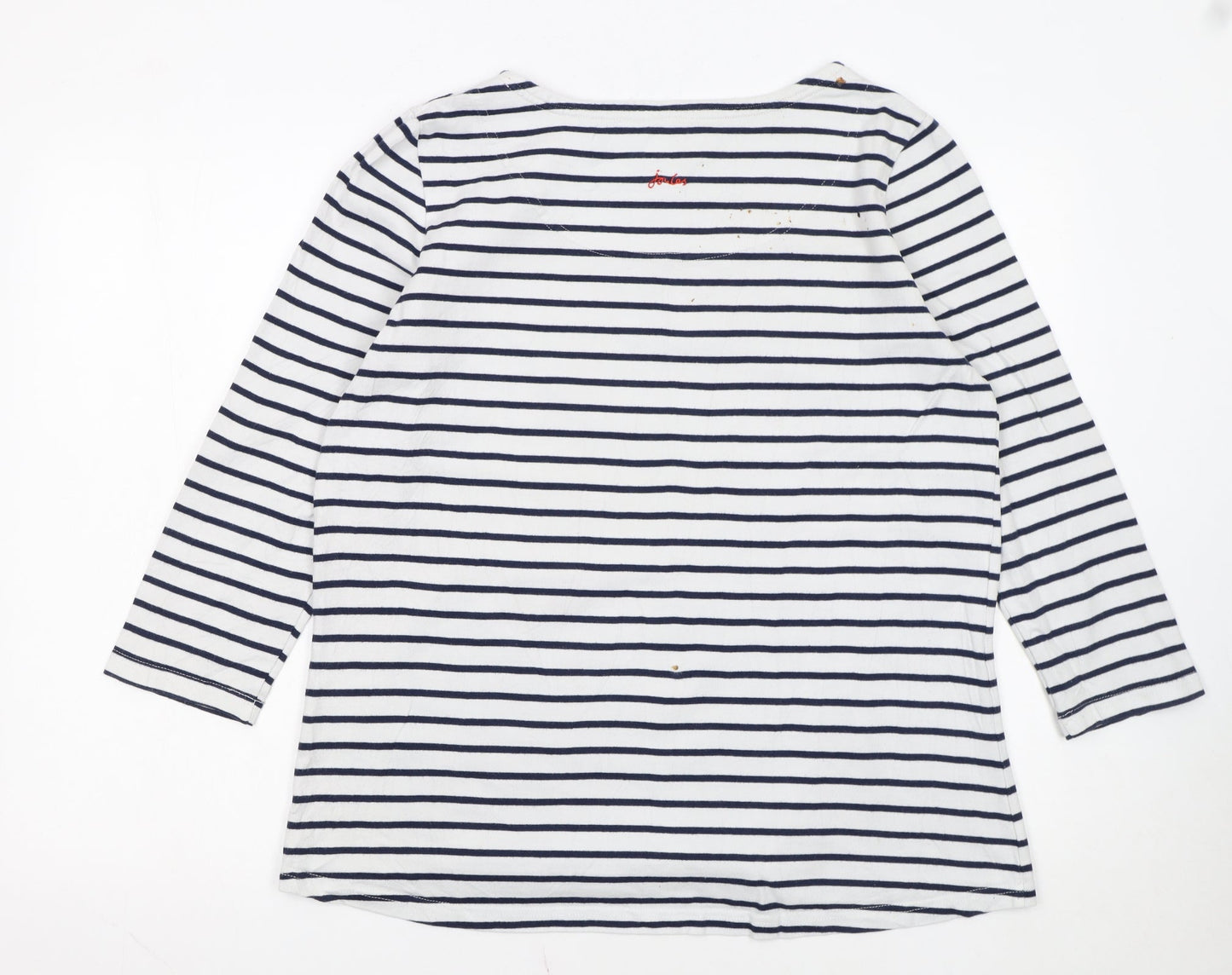 Joules Women Blue White Striped Pullover Sweatshirt UK 16 Cotton