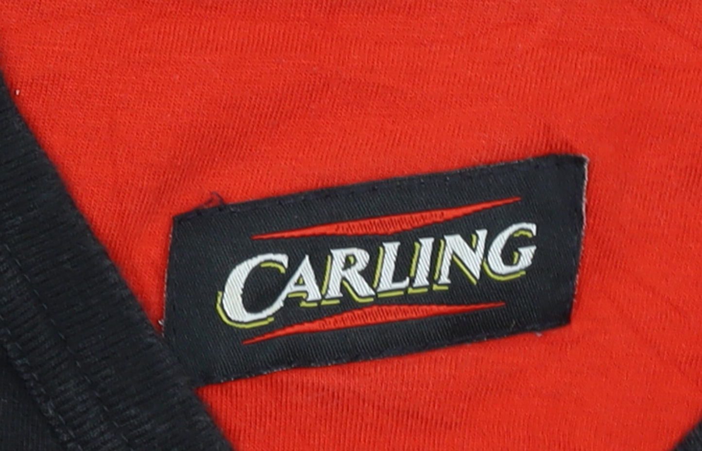 Carling Men's Black V-Neck Beer Logo Vintage T-Shirt One Size