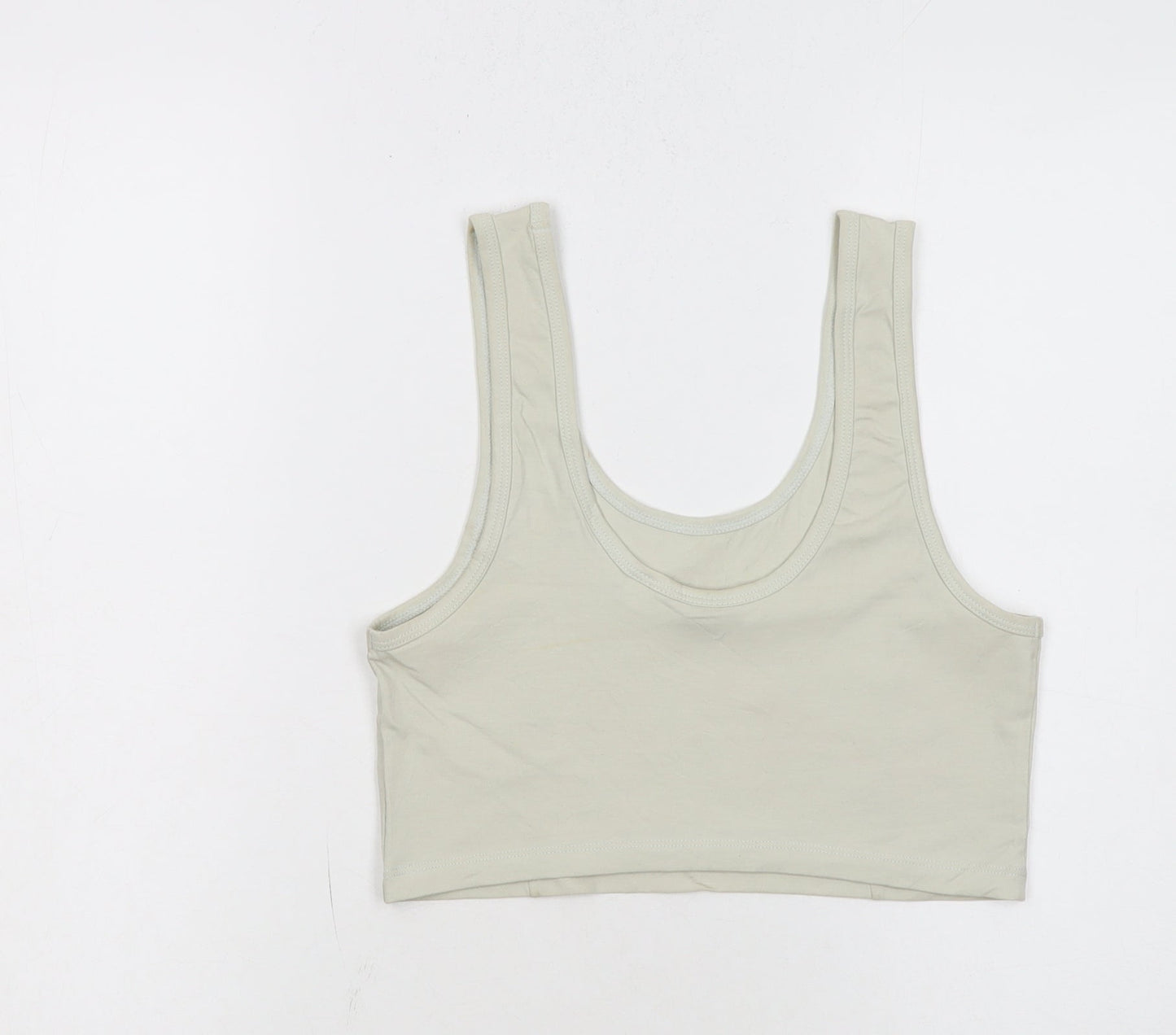 Collusion Women's Beige Cropped Tank Top Size 12 Cotton Blend