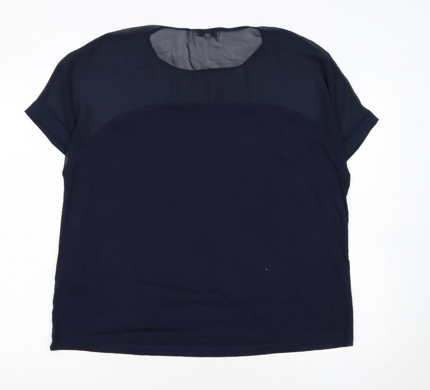 Warehouse Women’s Blue Short Sleeve Crew Neck Blouse Size 18