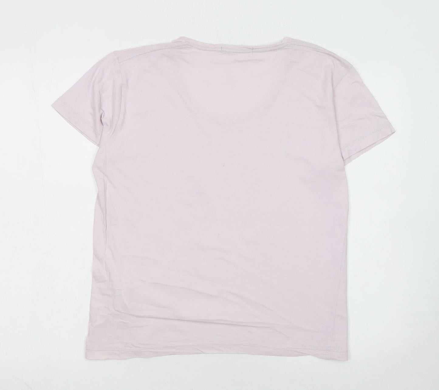 Freesoul Women's Pink Cotton Crew Neck Casual T-Shirt Size L