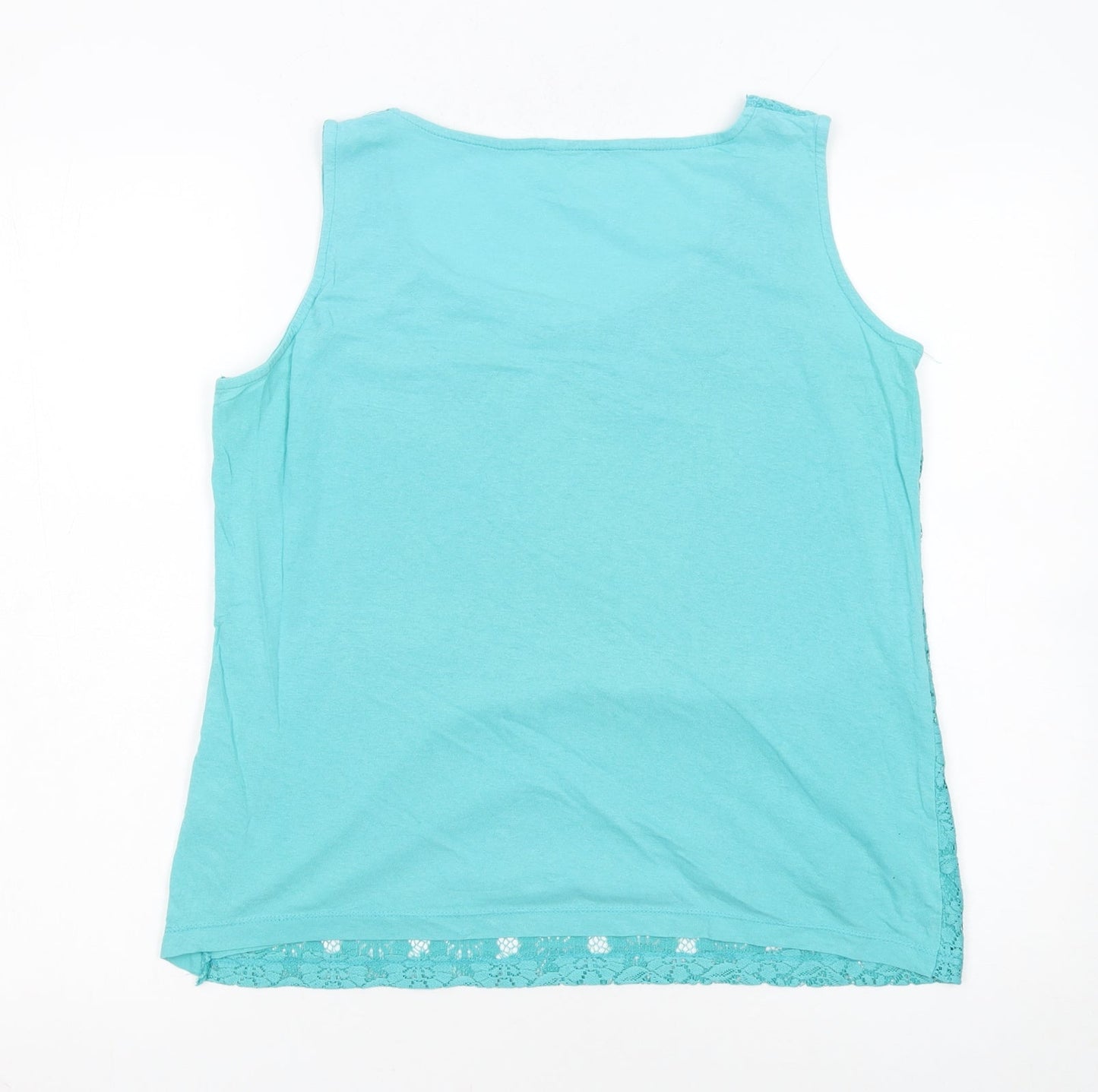 BHS Women’s Petite Aqua Blue Lace Camisole Tank Top Size 12