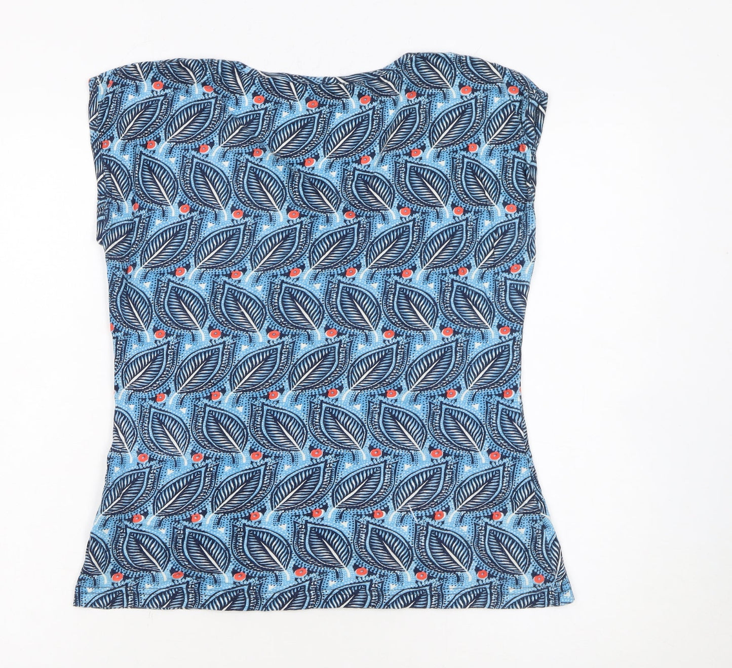 Nomads Women's Blue Floral 100% Cotton Sleeveless T-Shirt Size 10