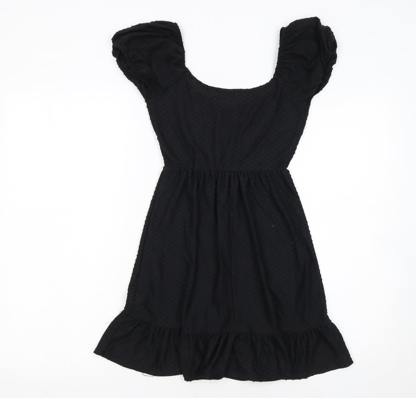 Rolla Coster Women’s Black Short Puff Sleeve Skater Dress Size S