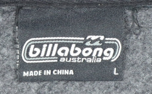 Billabong Men's Grey Pullover Hoodie Size L Hooded Sweatshirt