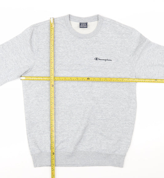 Champion Men Grey Crew Neck Pullover Sweatshirt Medium