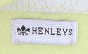 Henleys Womens Yellow Pullover Hoodie Size 2 Cotton Blend