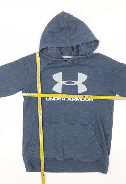 Under Armour Boys Blue Pullover Hoodie YXL Loose Fit ColdGear Sweatshirt