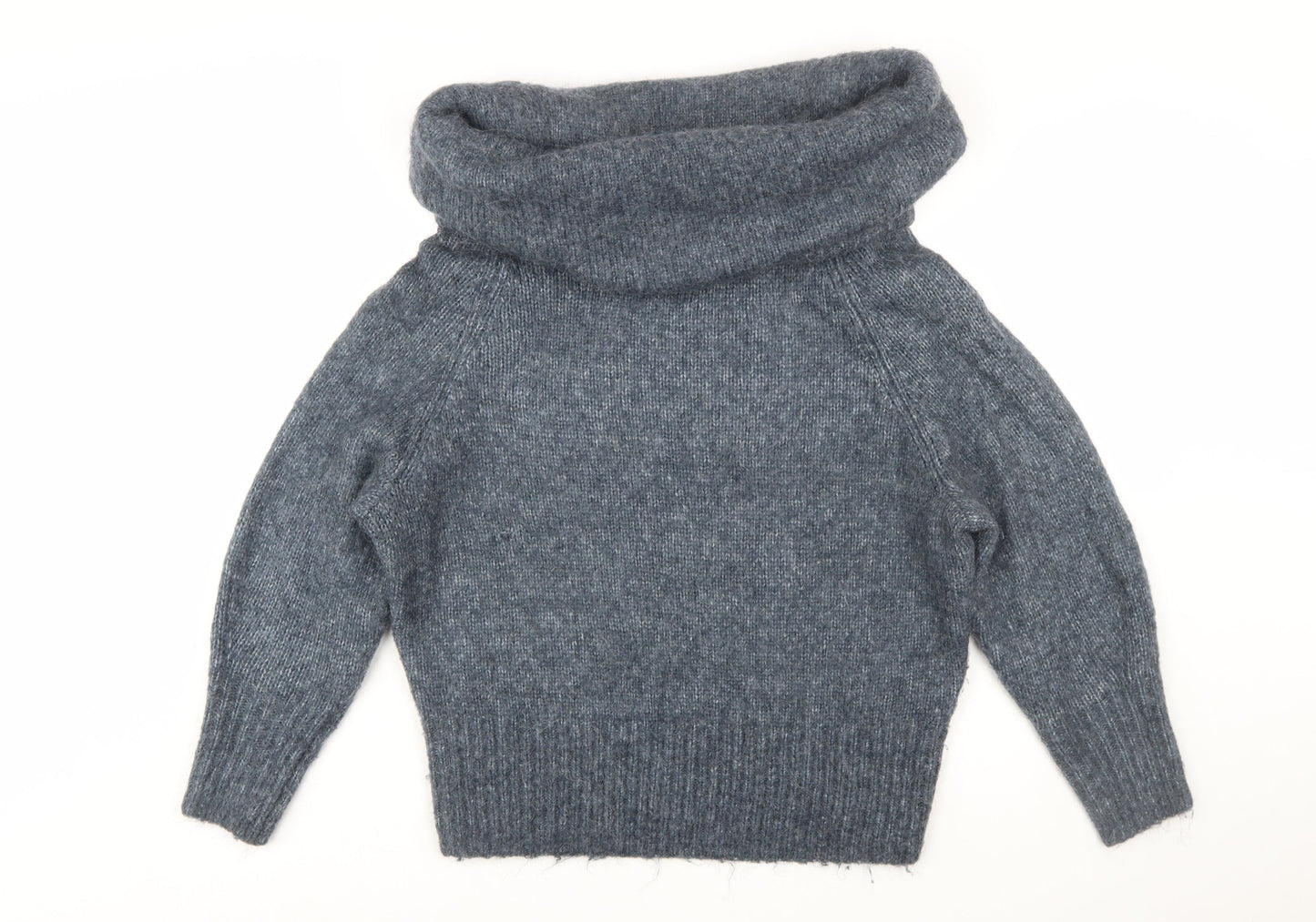H&M Women Grey Cowl Neck Knitted Pullover Jumper Size M