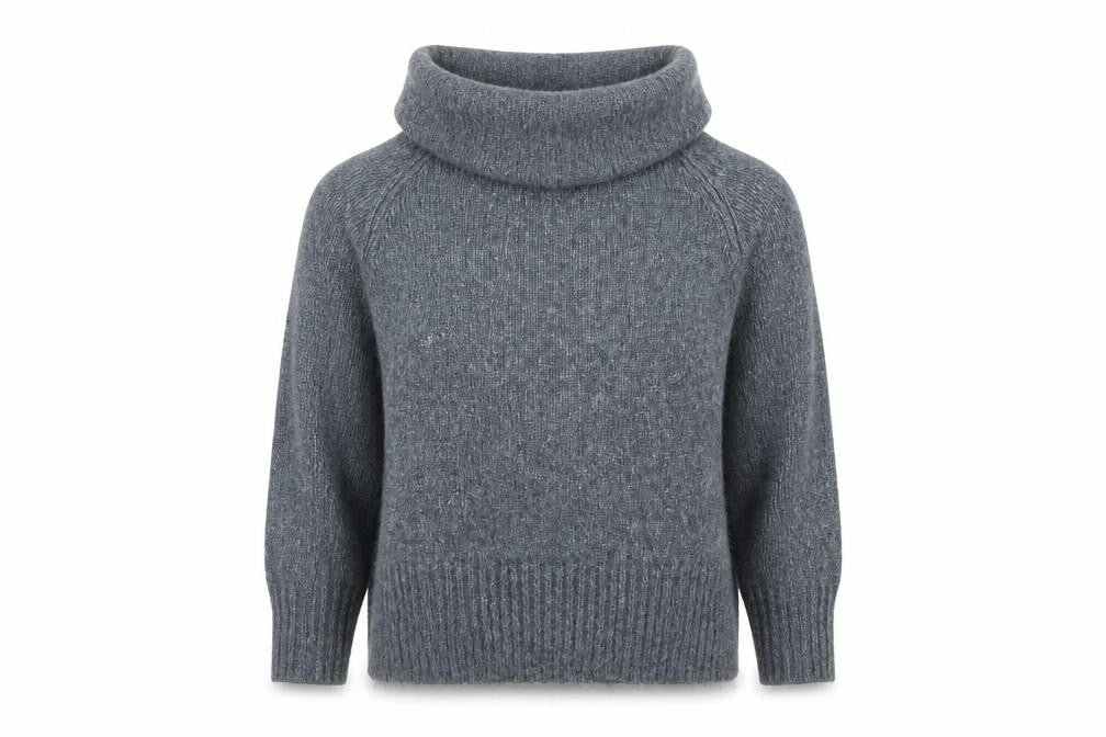H&M Women Grey Cowl Neck Knitted Pullover Jumper Size M