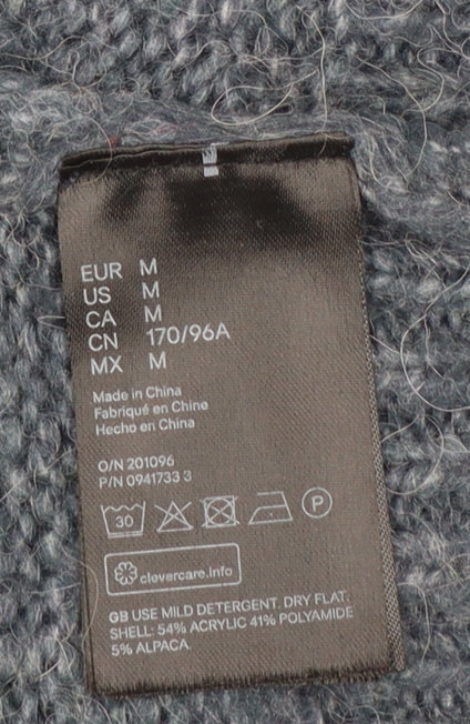 H&M Women Grey Cowl Neck Knitted Pullover Jumper Size M