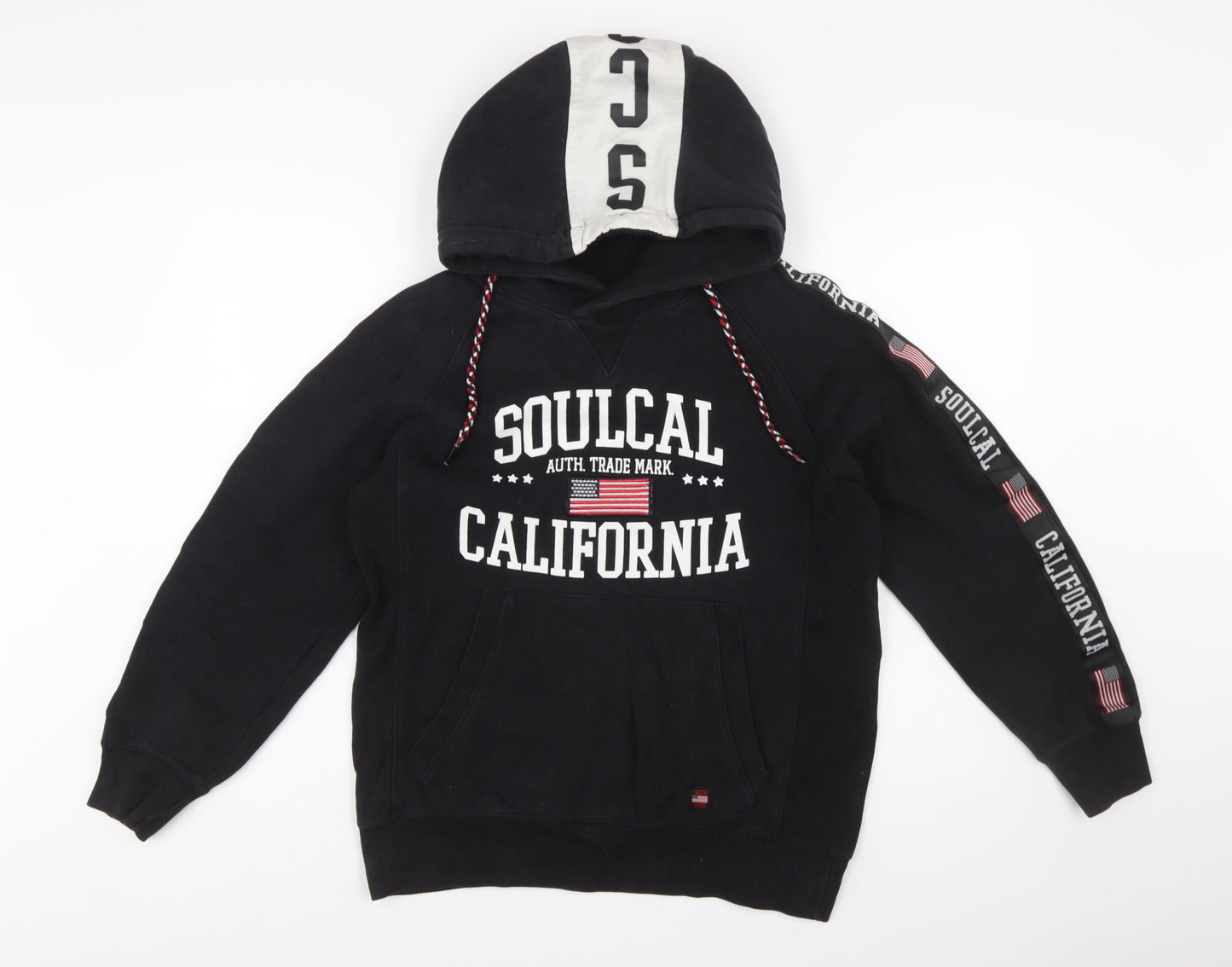 SoulCal&Co Men's Black Pullover Hoodie M Graphic Fleece