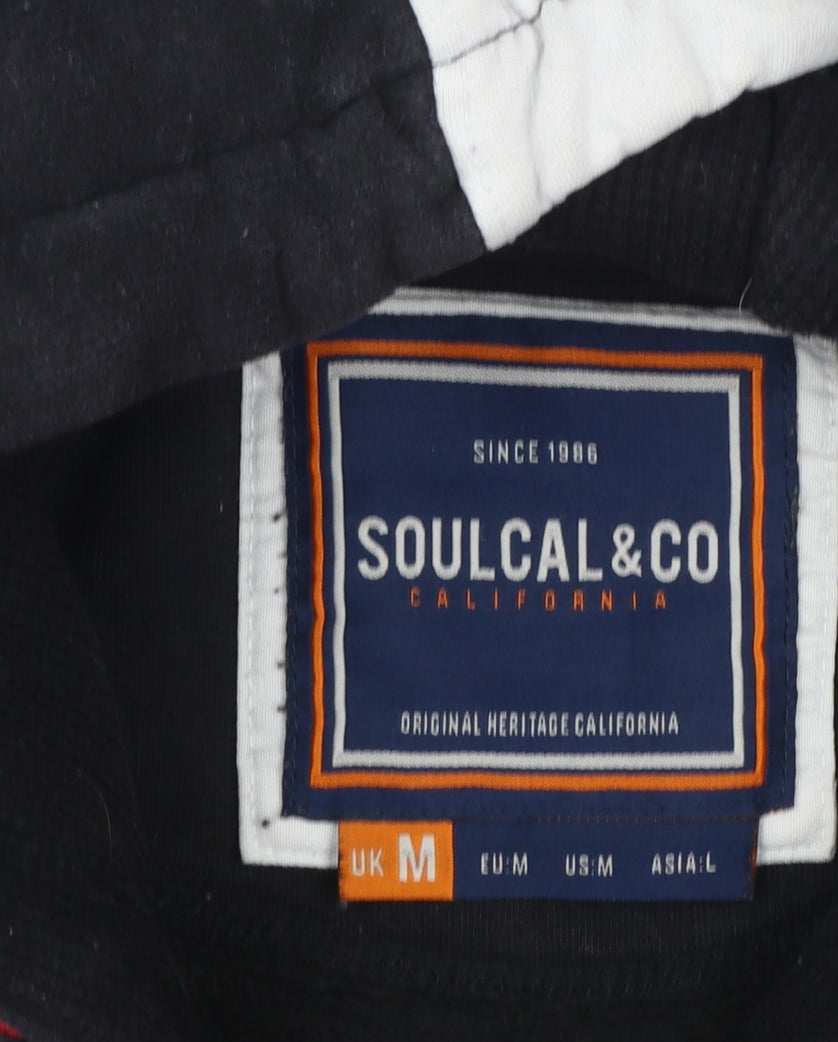 SoulCal&Co Men's Black Pullover Hoodie M Graphic Fleece