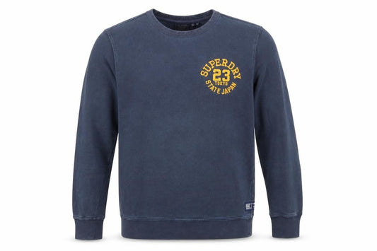 Superdry Men's Blue Crew Neck Cotton Pullover Sweatshirt M