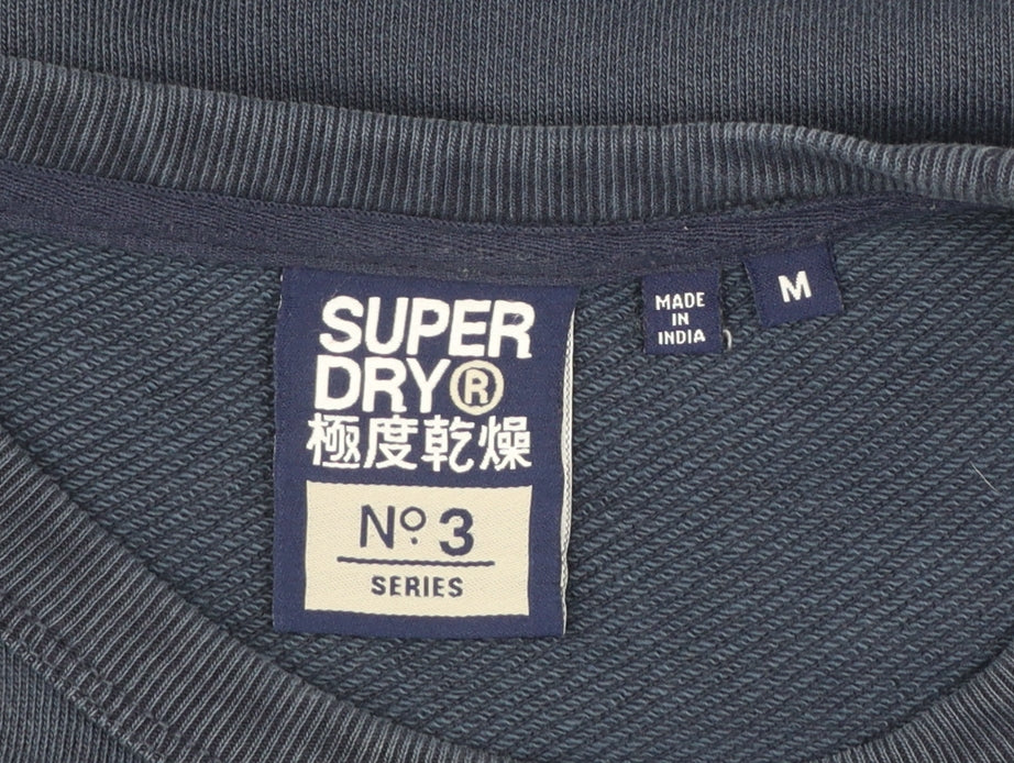 Superdry Men's Blue Crew Neck Cotton Pullover Sweatshirt M