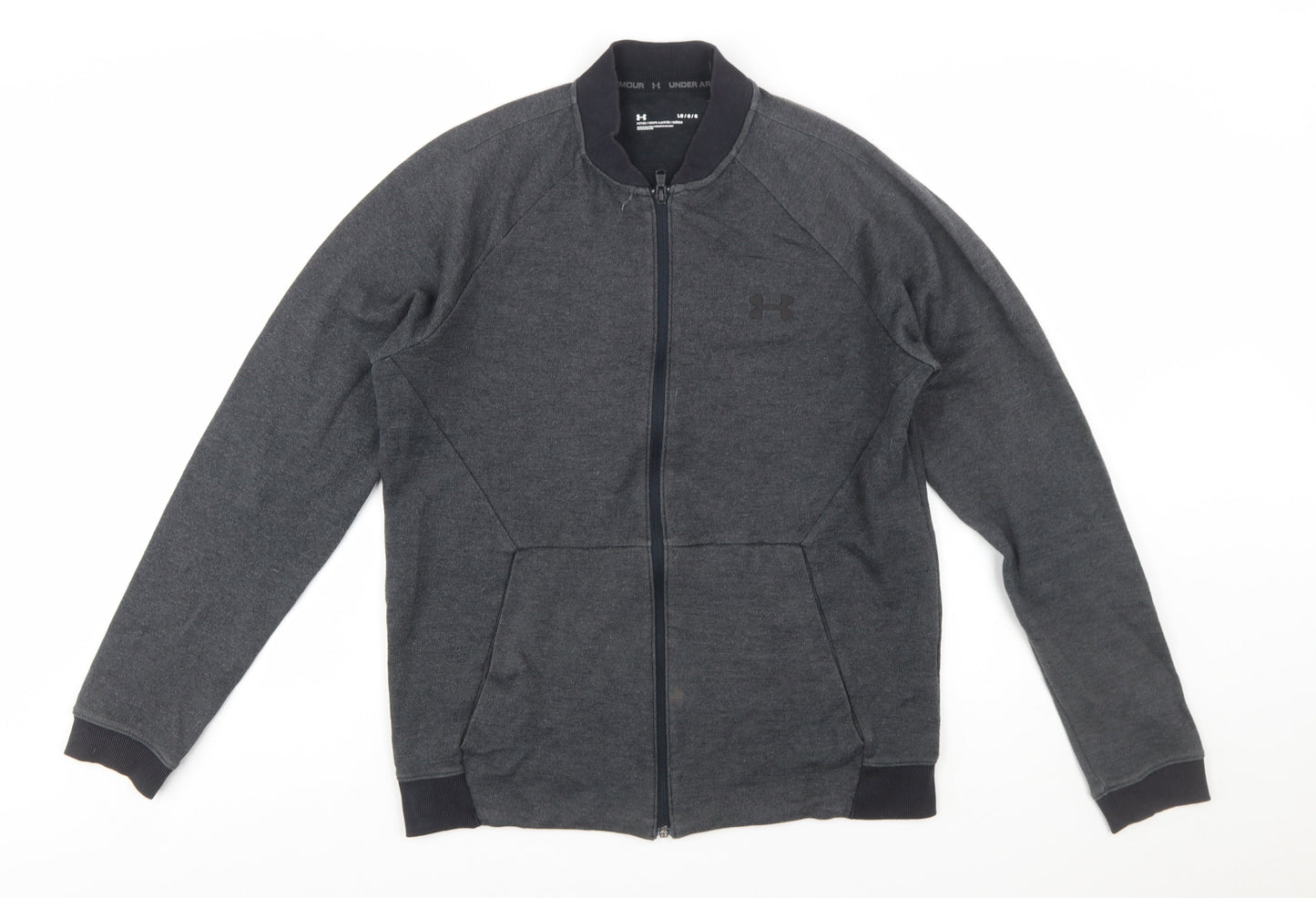 Under Armour Men's Dark Grey Full Zip Sweatshirt Size L Fitted